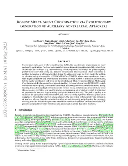 Robust multi-agent coordination via evolutionary generation of auxiliary
  adversarial attackers