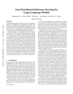 Fast Distributed Inference Serving for Large Language Models