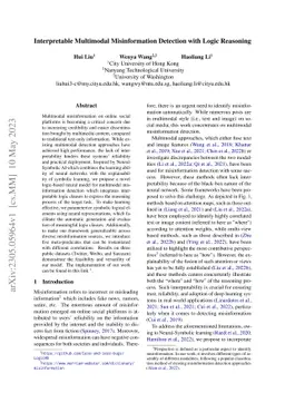 Interpretable Multimodal Misinformation Detection with Logic Reasoning