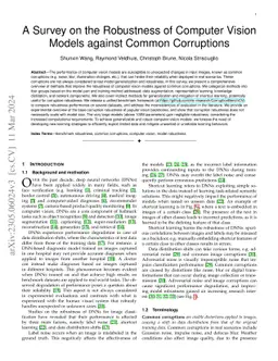 A Survey on the Robustness of Computer Vision Models against Common
  Corruptions