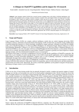 A Glimpse in ChatGPT Capabilities and its impact for AI research