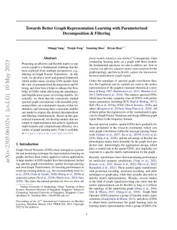 Towards Better Graph Representation Learning with Parameterized
  Decomposition & Filtering