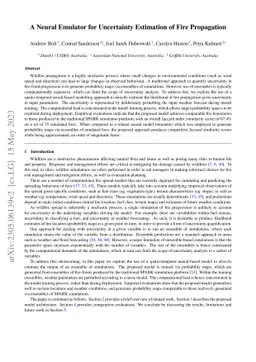 A Neural Emulator for Uncertainty Estimation of Fire Propagation