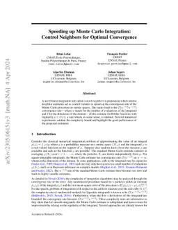 Speeding up Monte Carlo Integration: Control Neighbors for Optimal
  Convergence