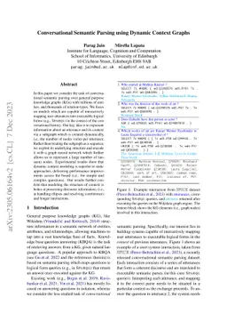 Conversational Semantic Parsing using Dynamic Context Graphs