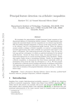 Principal Feature Detection via $Φ$-Sobolev Inequalities
