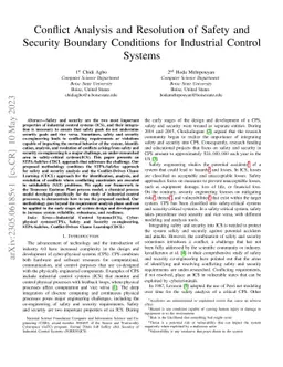 Conflict Analysis and Resolution of Safety and Security Boundary
  Conditions for Industrial Control Systems