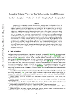 Learning Optimal "Pigovian Tax" in Sequential Social Dilemmas