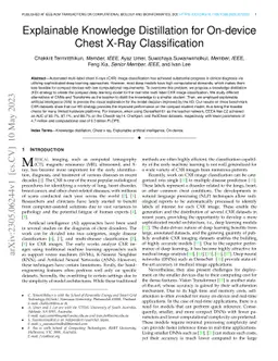 Explainable Knowledge Distillation for On-device Chest X-Ray
  Classification