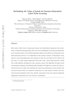 Rethinking the Value of Labels for Instance-Dependent Label Noise
  Learning