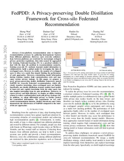 FedPDD: A Privacy-preserving Double Distillation Framework for
  Cross-silo Federated Recommendation