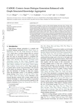 CADGE: Context-Aware Dialogue Generation Enhanced with Graph-Structured
  Knowledge Aggregation