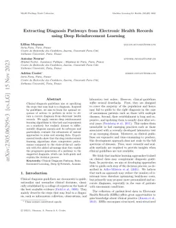 Extracting Diagnosis Pathways from Electronic Health Records Using Deep
  Reinforcement Learning