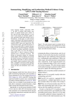 Summarizing, Simplifying, and Synthesizing Medical Evidence Using GPT-3
  (with Varying Success)