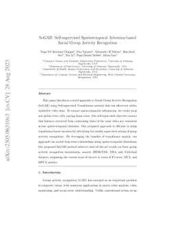 SoGAR: Self-supervised Spatiotemporal Attention-based Social Group
  Activity Recognition