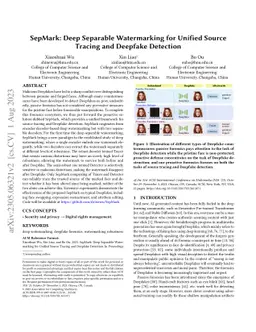 SepMark: Deep Separable Watermarking for Unified Source Tracing and
  Deepfake Detection