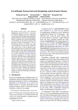 K-UniMorph: Korean Universal Morphology and its Feature Schema