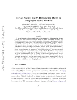 Korean Named Entity Recognition Based on Language-Specific Features