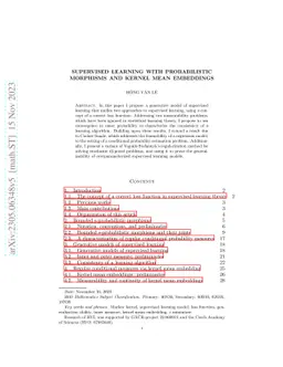 Supervised learning with probabilistic morphisms and kernel mean
  embeddings