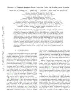 Discovery of Optimal Quantum Error Correcting Codes via Reinforcement
  Learning