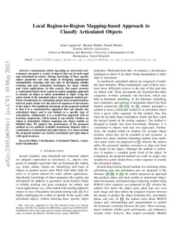 Local Region-to-Region Mapping-based Approach to Classify Articulated
  Objects