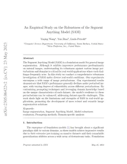 An Empirical Study on the Robustness of the Segment Anything Model (SAM)