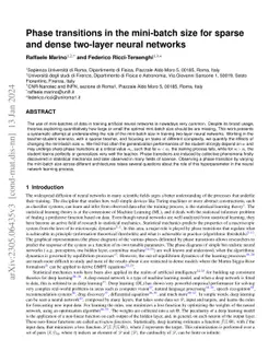 Phase transitions in the mini-batch size for sparse and dense two-layer
  neural networks