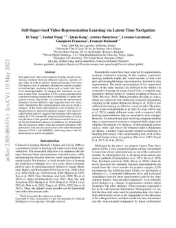 Self-Supervised Video Representation Learning via Latent Time Navigation