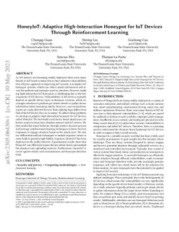 HoneyIoT: Adaptive High-Interaction Honeypot for IoT Devices Through
  Reinforcement Learning