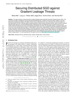 Securing Distributed SGD against Gradient Leakage Threats