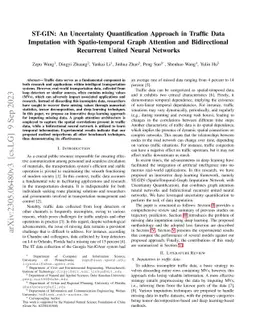 ST-GIN: An Uncertainty Quantification Approach in Traffic Data
  Imputation with Spatio-temporal Graph Attention and Bidirectional Recurrent
  United Neural Networks