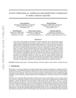 A fast topological approach for predicting anomalies in time-varying
  graphs