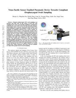 Visuotactile Sensor Enabled Pneumatic Device Towards Compliant
  Oropharyngeal Swab Sampling