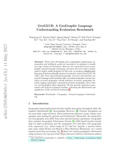 GeoGLUE: A GeoGraphic Language Understanding Evaluation Benchmark