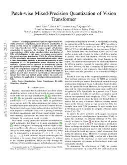 Patch-wise Mixed-Precision Quantization of Vision Transformer