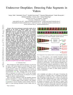 Undercover Deepfakes: Detecting Fake Segments in Videos