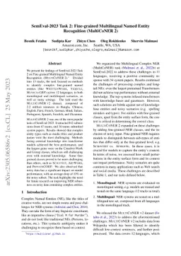 SemEval-2023 Task 2: Fine-grained Multilingual Named Entity Recognition
  (MultiCoNER 2)