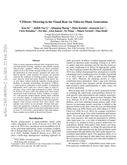 V2Meow: Meowing to the Visual Beat via Video-to-Music Generation