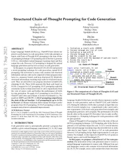 Structured Chain-of-Thought Prompting for Code Generation