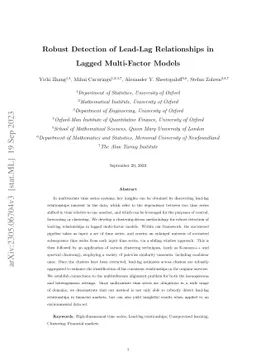 Robust Detection of Lead-Lag Relationships in Lagged Multi-Factor Models