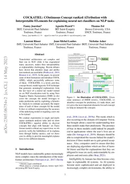 COCKATIEL: COntinuous Concept ranKed ATtribution with Interpretable
  ELements for explaining neural net classifiers on NLP tasks