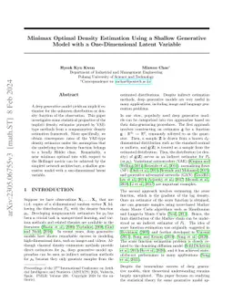 Minimax optimal density estimation using a shallow generative model with
  a one-dimensional latent variable