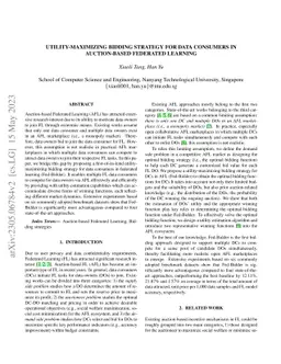 Utility-Maximizing Bidding Strategy for Data Consumers in Auction-based
  Federated Learning