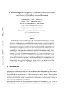 Collection Space Navigator: An Interactive Visualization Interface for
  Multidimensional Datasets