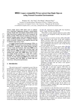 MISO: Legacy-compatible Privacy-preserving Single Sign-on using Trusted
  Execution Environments