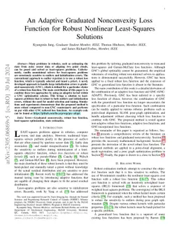 An Adaptive Graduated Nonconvexity Loss Function for Robust Nonlinear
  Least Squares Solutions