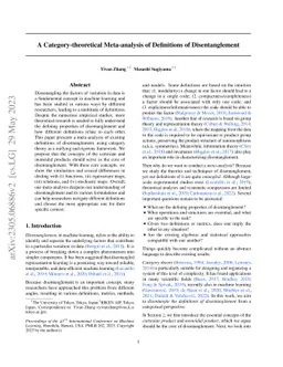 A Category-theoretical Meta-analysis of Definitions of Disentanglement