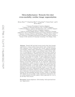 Meta-hallucinator: Towards Few-Shot Cross-Modality Cardiac Image
  Segmentation
