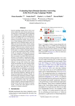 Evaluating Open-Domain Question Answering in the Era of Large Language
  Models