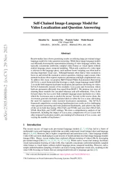 Self-Chained Image-Language Model for Video Localization and Question
  Answering